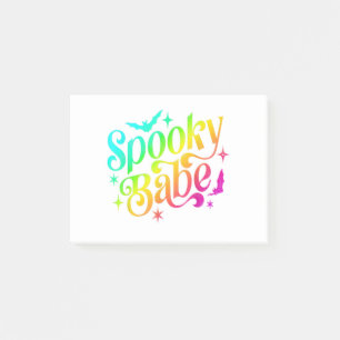 Spooky Babe Rainbow Halloween Trick Or Treat Coupl Post-it Notes