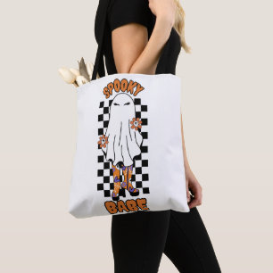 "Spooky Babe" Woman Halloween Ghost Orange Tote Bag