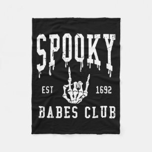 Spooky Babes Club Est 1629 Halloween Salem Witchy Fleece Blanket