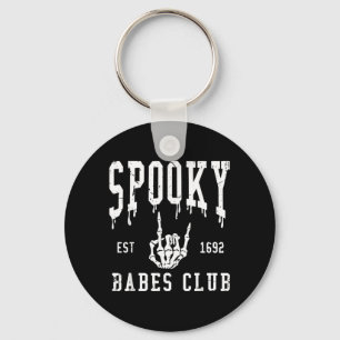 Spooky Babes Club Est 1629 Halloween Salem Witchy Key Ring