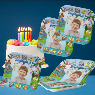 Spooky Baby Dino Kids Photo Birthday Party  Paper Plate