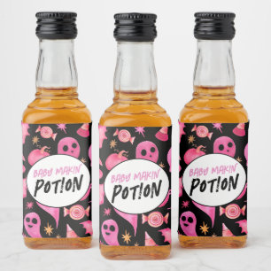 Spooky Baby Makin' Potion Halloween Baby Shower  Liquor Bottle Label
