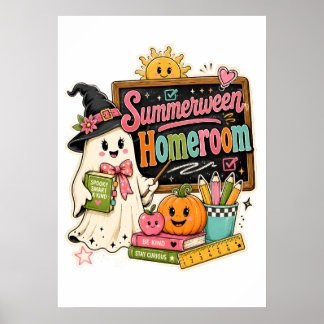 Spooky Back to School Halloween Graphic Design Poster