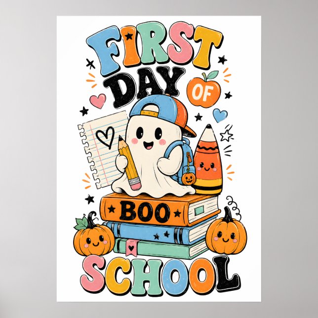 Spooky Back to School Halloween Graphic Design  Poster (Front)