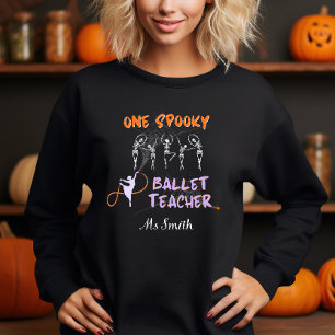 Spooky Ballet Teacher Halloween Skeleton black  T-Shirt