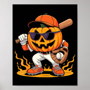 Spooky Baseball Halloween Costumes Mens Boys Poster