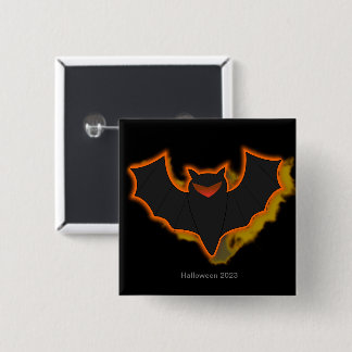 Spooky Bat Halloween Button | Black Theme