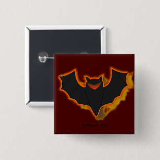 Spooky Bat Halloween Button | Red Theme
