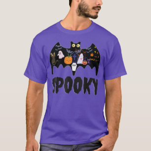 Spooky Bat Halloween Ghost Scary Scene Design Men T-Shirt