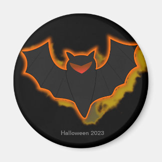 Spooky Bat Halloween Magnet | Black Theme