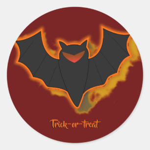 Spooky Bat Halloween Sticker - Red Theme