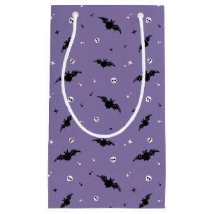 Spooky Bat & Skulls Pattern Halloween Gift Bag