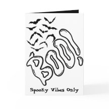 Spooky Bats And BOO Degien Halloween Card 
