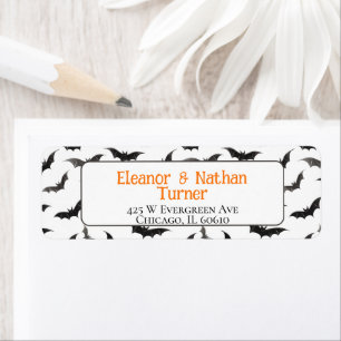 Spooky Bats Custom Halloween Return Address Label