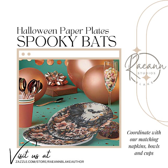 Spooky Bats Halloween Paper Plates (Creator Uploaded)