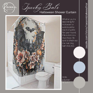 Spooky Bats Halloween Shower Curtain