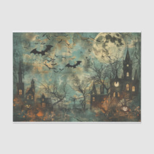 Spooky Bats Haunted Mansion Halloween Decoupage Tissue Paper