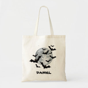 Spooky Bats Personalised Trick or Treat Halloween Tote Bag