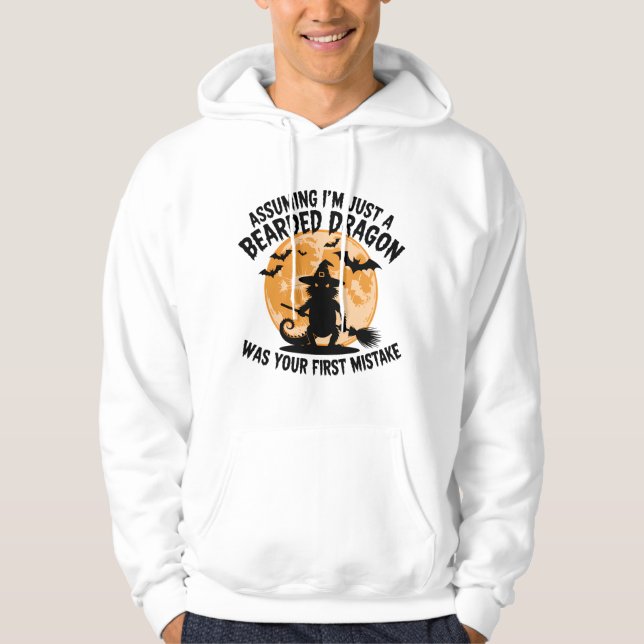 Spooky Bearded Dragon Witch Hoodie (Front)