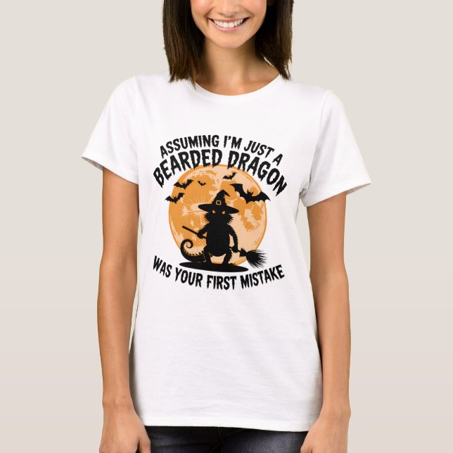 Spooky Bearded Dragon Witch T-Shirt (Front)