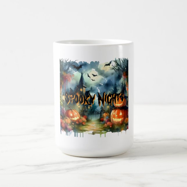 Spooky & Beautiful Halloween Landscape Watercolor Coffee Mug (Center)