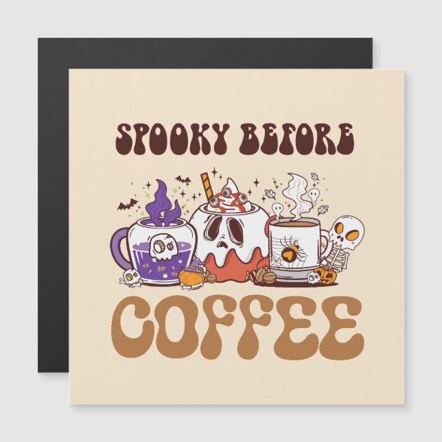 Spooky Before Coffee – Funny Ghost Coffee Brew (Front/Back)