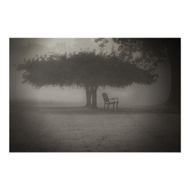 Spooky Bench with Tree Poster (Front)