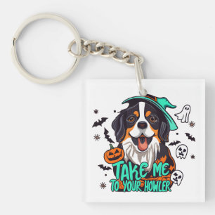 Spooky Bernese Halloween : Take Me to Your Howler Key Ring