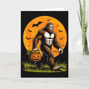 Spooky Bigfoot Halloween Pumpkin Funny Halloween S Card