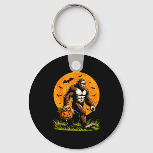 Spooky Bigfoot Halloween Pumpkin Funny Halloween S Key Ring