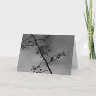 Spooky Bird on Limb Silhouette "Happy Halloween!" Card