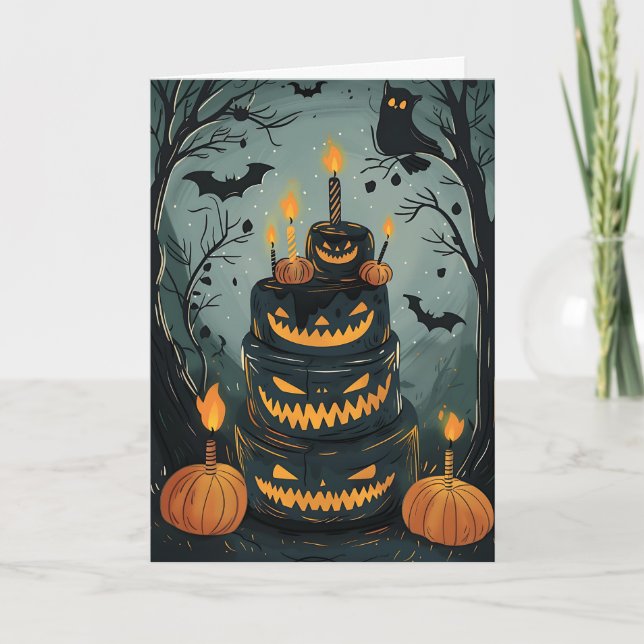 Spooky Birthday Cake Card (Front)