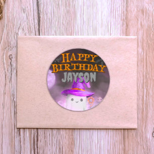 Spooky Birthday Party Classic Round Sticker
