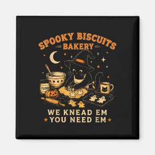 Spooky biscuits bakery funny black cat halloween magnet