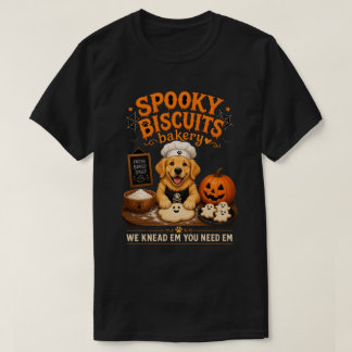 Spooky Biscuits Bakery Golden Retriever Halloween  T-Shirt