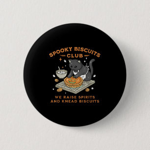 Spooky Biscuits Club Black Cat Pumpkin Halloween B 6 Cm Round Badge