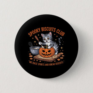 Spooky Biscuits Club Cat Funny Halloween 6 Cm Round Badge