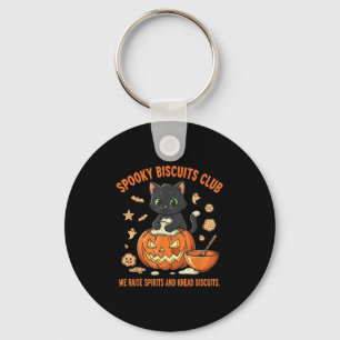 Spooky Biscuits Club Cat Funny Halloween Baking Key Ring