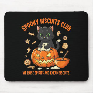 Spooky Biscuits Club Cat Funny Halloween Baking Mouse Pad