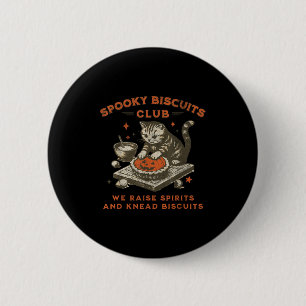 Spooky Biscuits Club Cat, Funny Halloween Baking T 6 Cm Round Badge