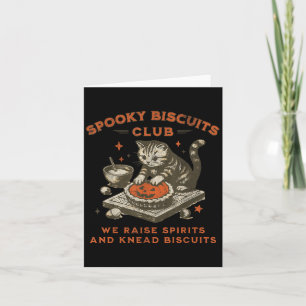 Spooky Biscuits Club Cat, Funny Halloween Baking T Card