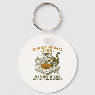 Spooky Biscuits Club Cat Funny Halloween Baking Te Key Ring