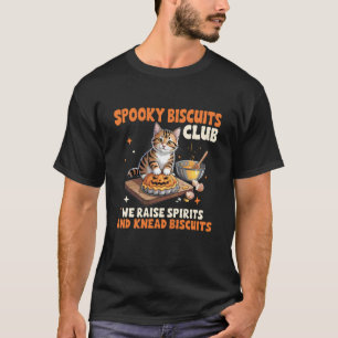 Spooky Biscuits Club Cat Funny Halloween Baking Te T-Shirt