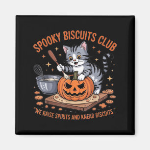 Spooky Biscuits Club Cat Funny Halloween Magnet