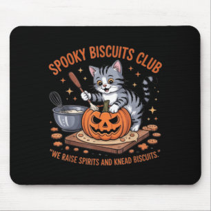 Spooky Biscuits Club Cat Funny Halloween Mouse Pad