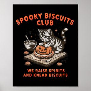 Spooky Biscuits Club Cat Halloween Baking Poster