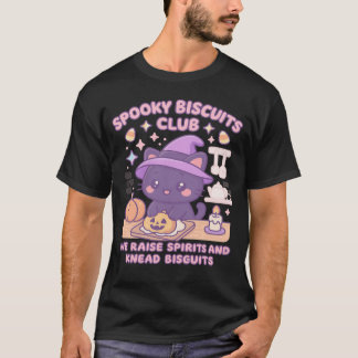 Spooky Biscuits Club Cat Halloween Funny Baking T-Shirt