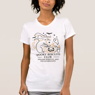 Spooky Biscuits Club Cat Halloween Funny Baking T-Shirt