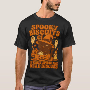 Spooky Biscuits Club Cat Halloween Funny Baking T-Shirt