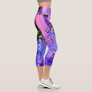 Spooky Black and Crimson Lily Garden Landscape Capri Leggings